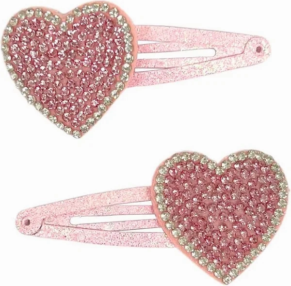 Pink Rhinestone Heart Hair Clip
