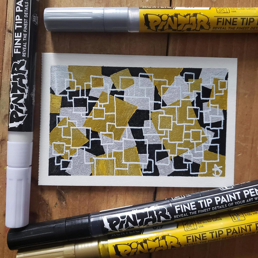 Pintar Craft Extra Fine Acrylic Paint Markers - Gold & Silver, 6 Pack