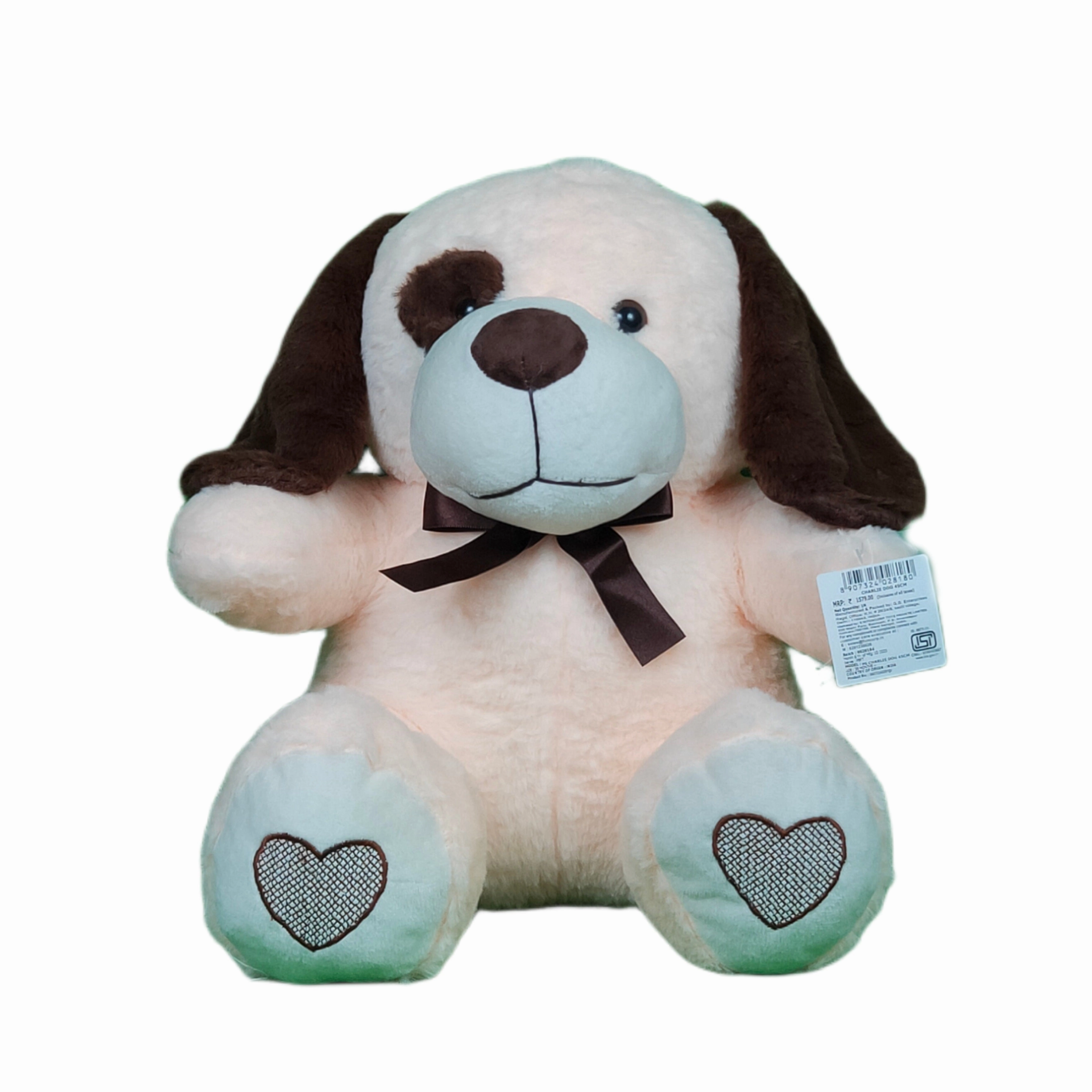 Play Hour Charlie The Dog Plush Soft with Long Chocolate Ears Toy for Ages 3 Years and Up - 45cm