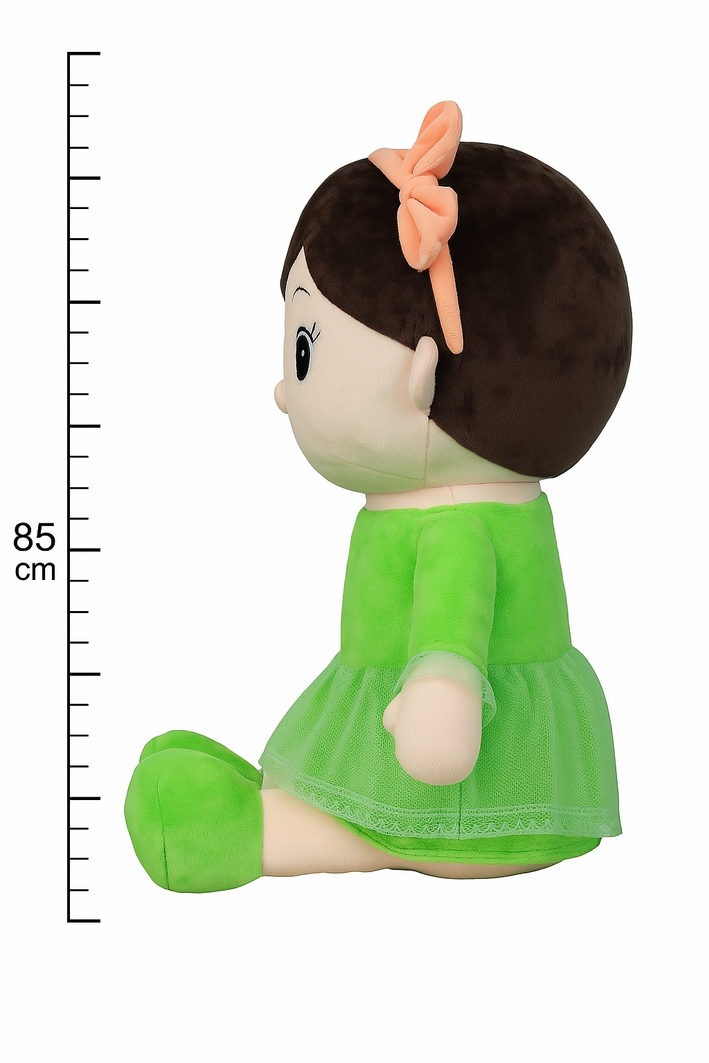 Play Hour Ellie Rag Doll Plush Soft Toy Wearing Green Frock for Ages 3 Years and Up, 85cm