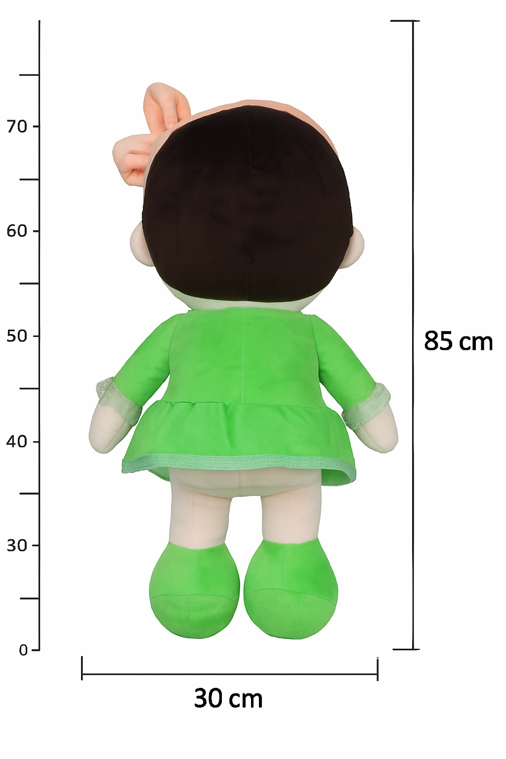 Play Hour Ellie Rag Doll Plush Soft Toy Wearing Green Frock for Ages 3 Years and Up, 85cm