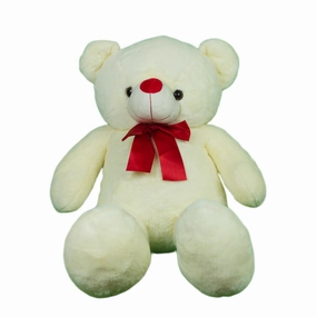 Play Hour Wolly The Teddy Bear Plush Soft Toy for Ages 3 Years and Up - White, 95cm