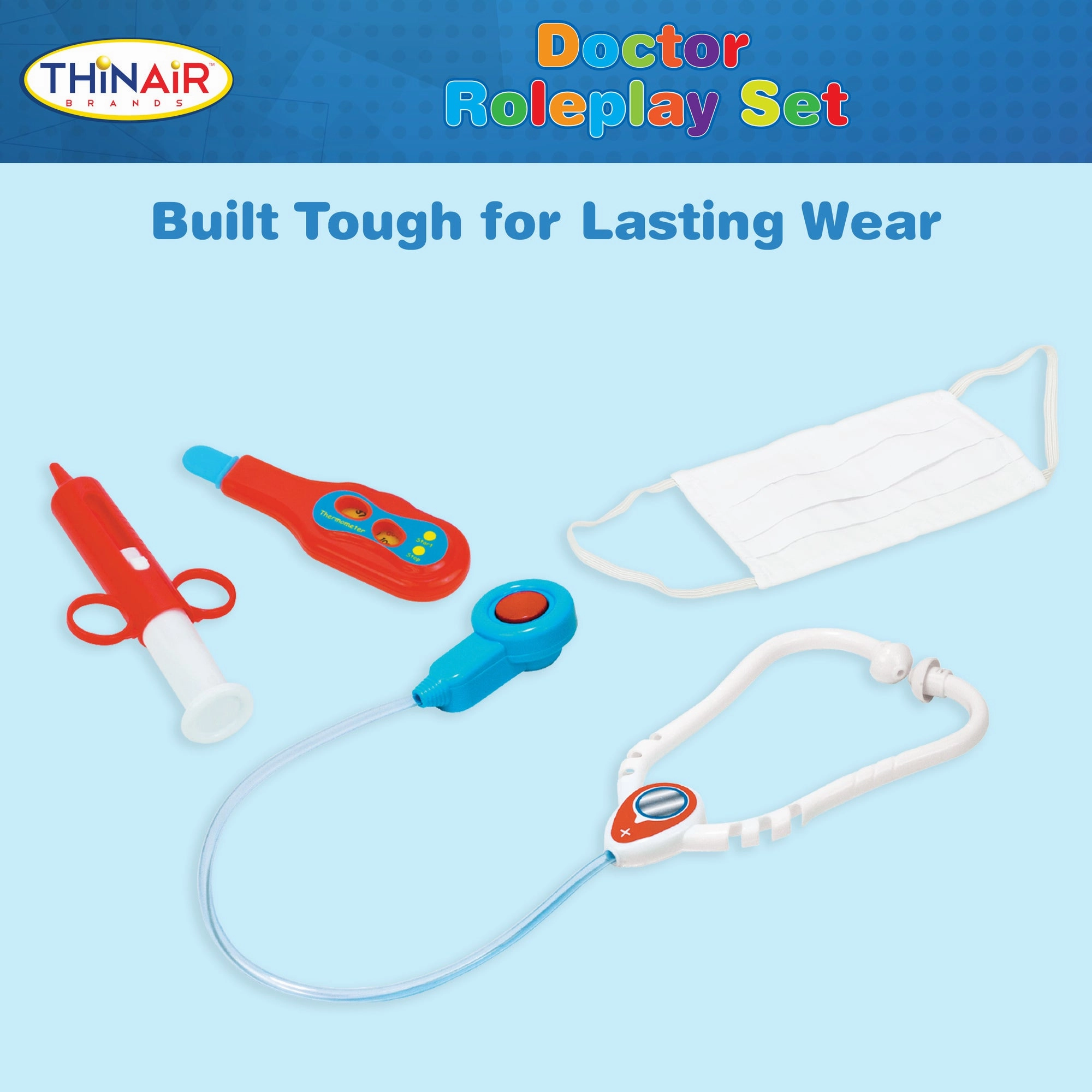 Playful Minds 6pc Doctor Dress Up Set - White & Red