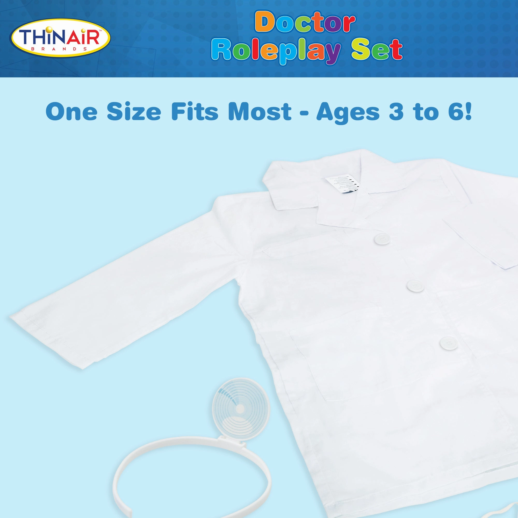 Playful Minds 6pc Doctor Dress Up Set - White & Red