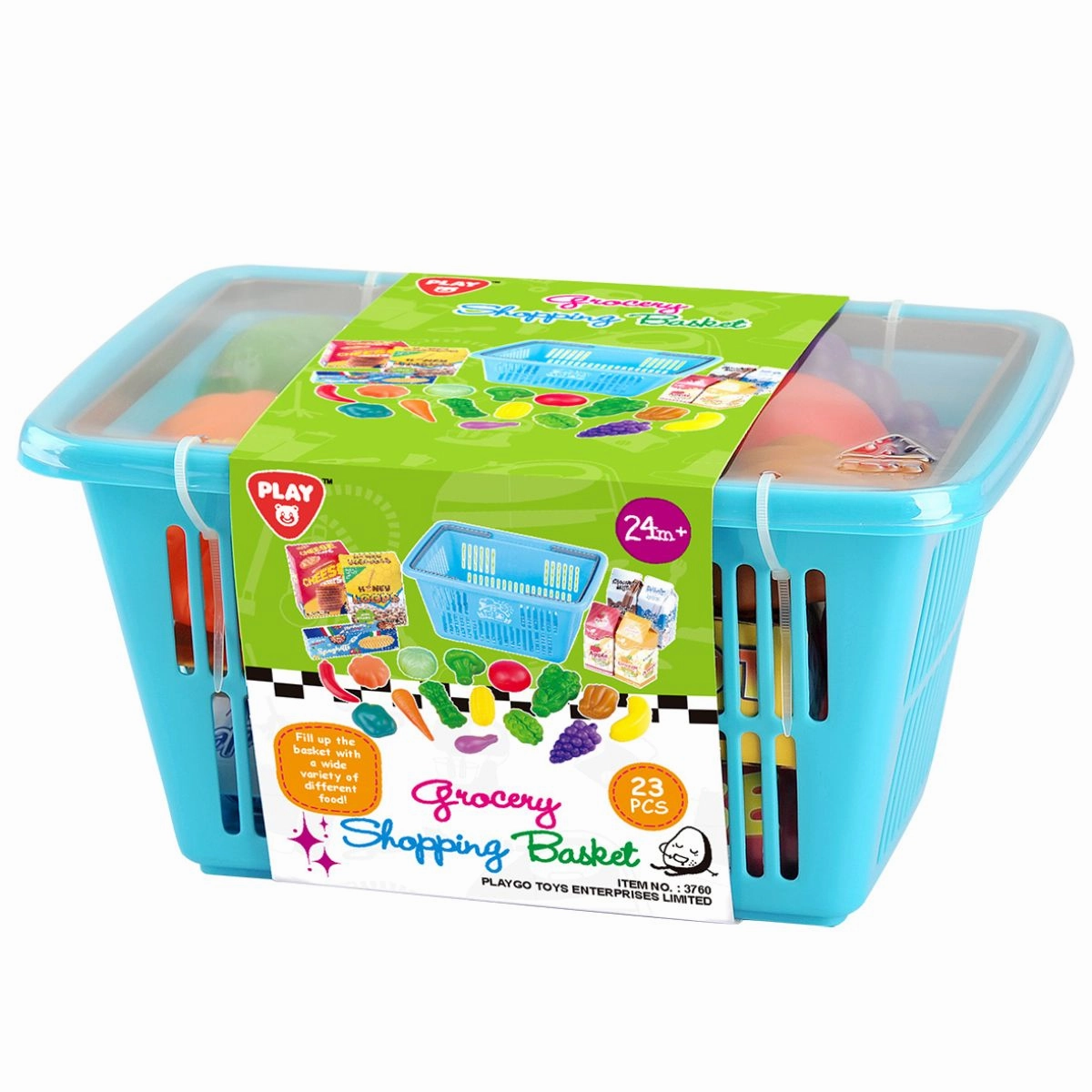 Playgo Toys Ent. Ltd. Grocery Shopping Basket 23 Pieces