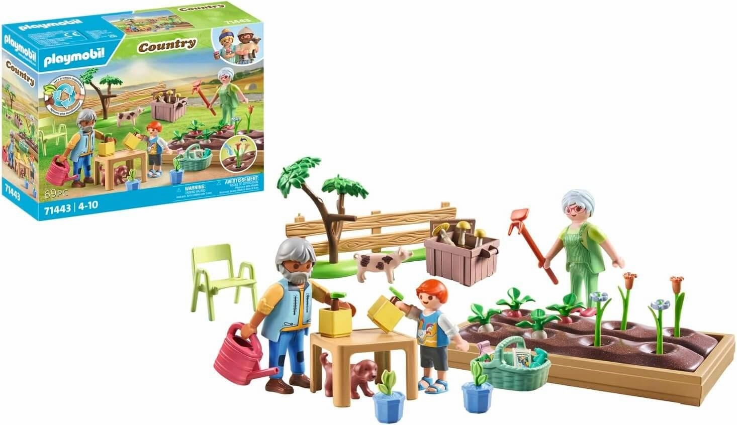 Playmobil Country 71443 Vegetable Garden with Grandparents for Ages 4 