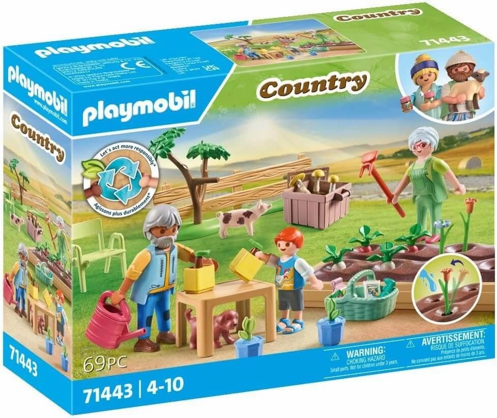 Playmobil Country 71443 Vegetable Garden with Grandparents for Ages 4 