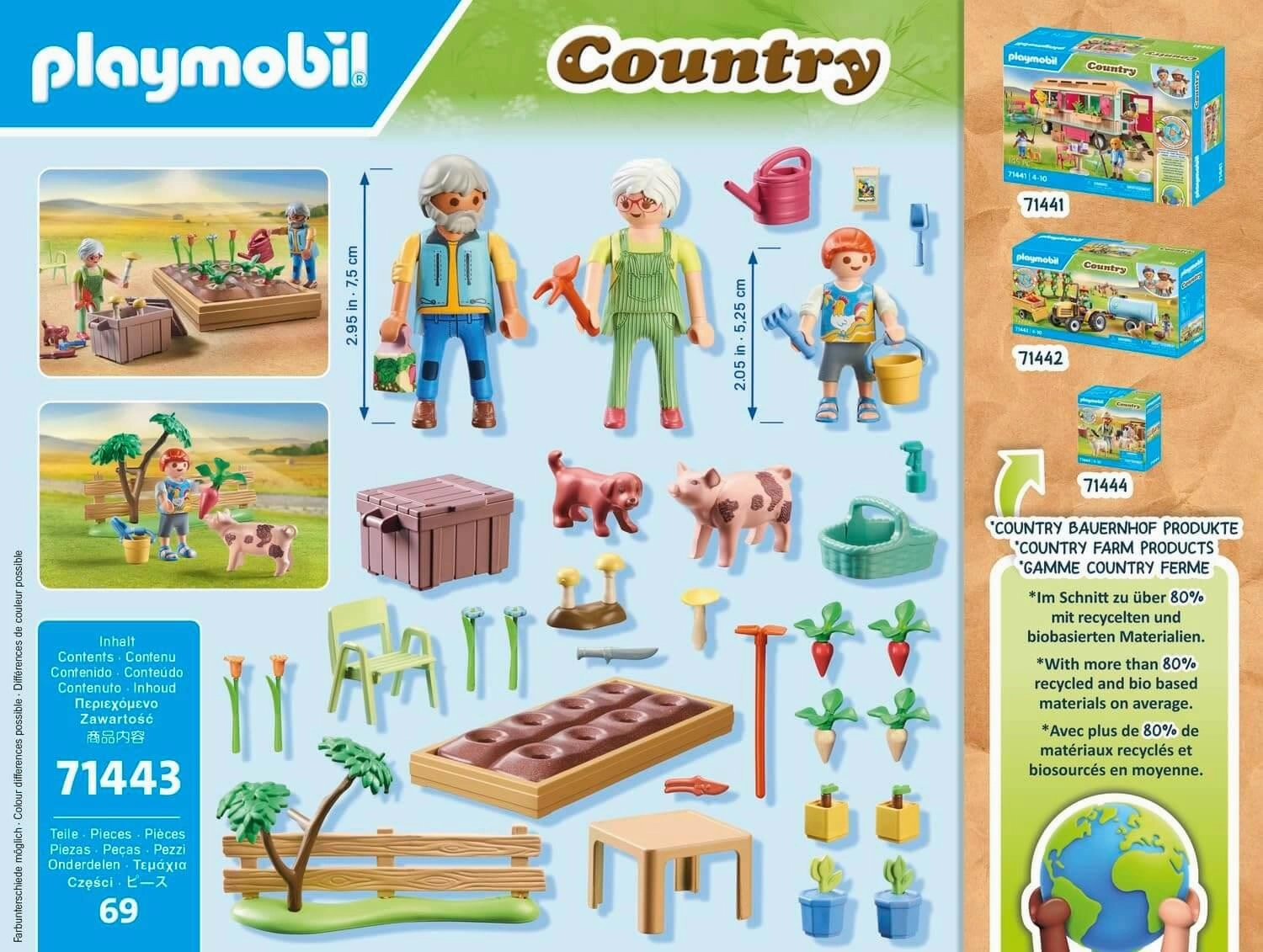 Playmobil Country 71443 Vegetable Garden with Grandparents for Ages 4 