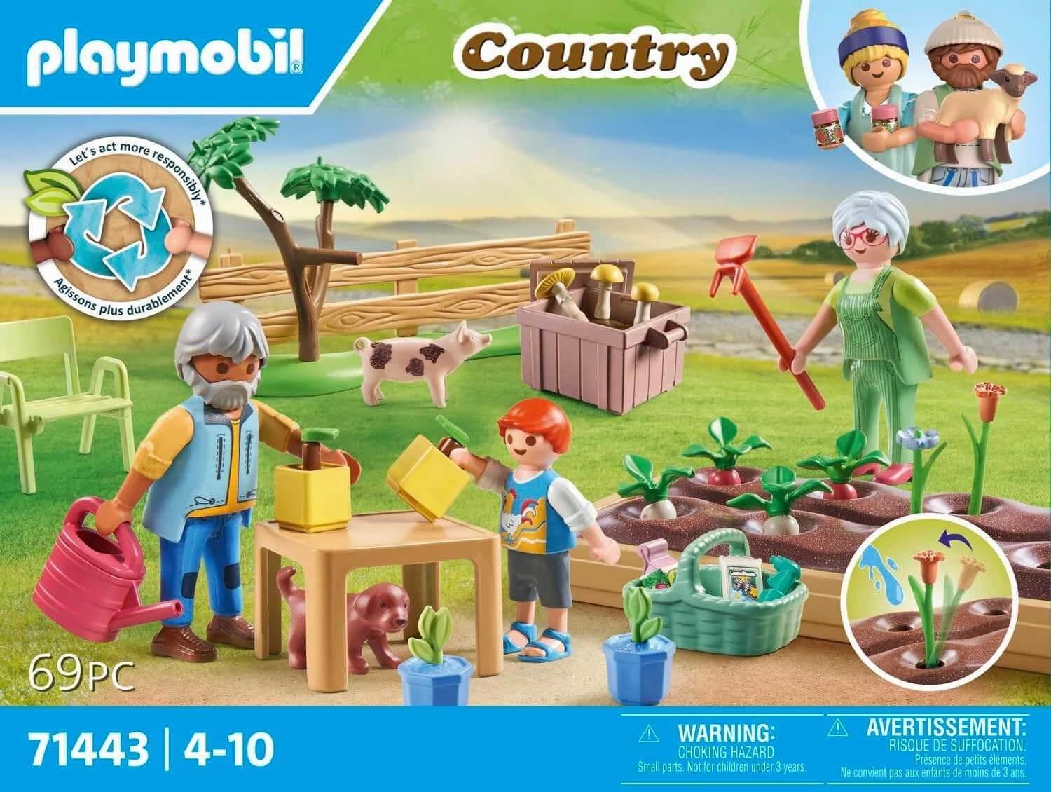 Playmobil Country 71443 Vegetable Garden with Grandparents for Ages 4 