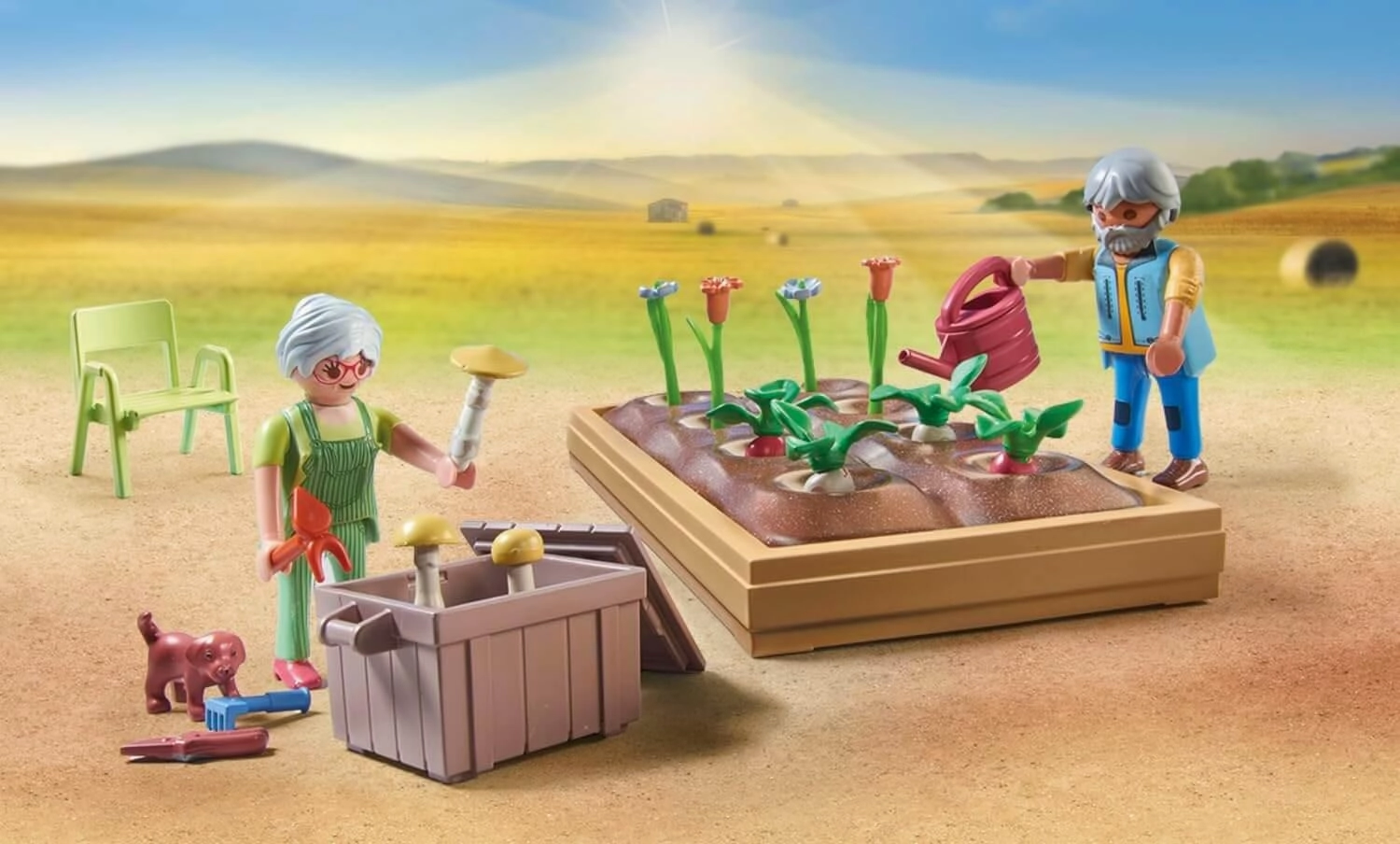 Playmobil Country 71443 Vegetable Garden with Grandparents for Ages 4 
