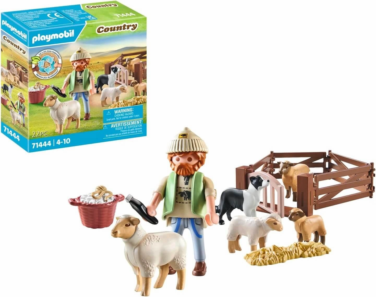 Playmobil Country 71444 Young Shepherd with Flock of Sheep for Ages 4 
