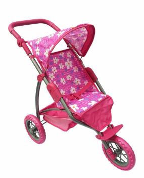 Playworld 3 Wheel Doll Stroller Pink