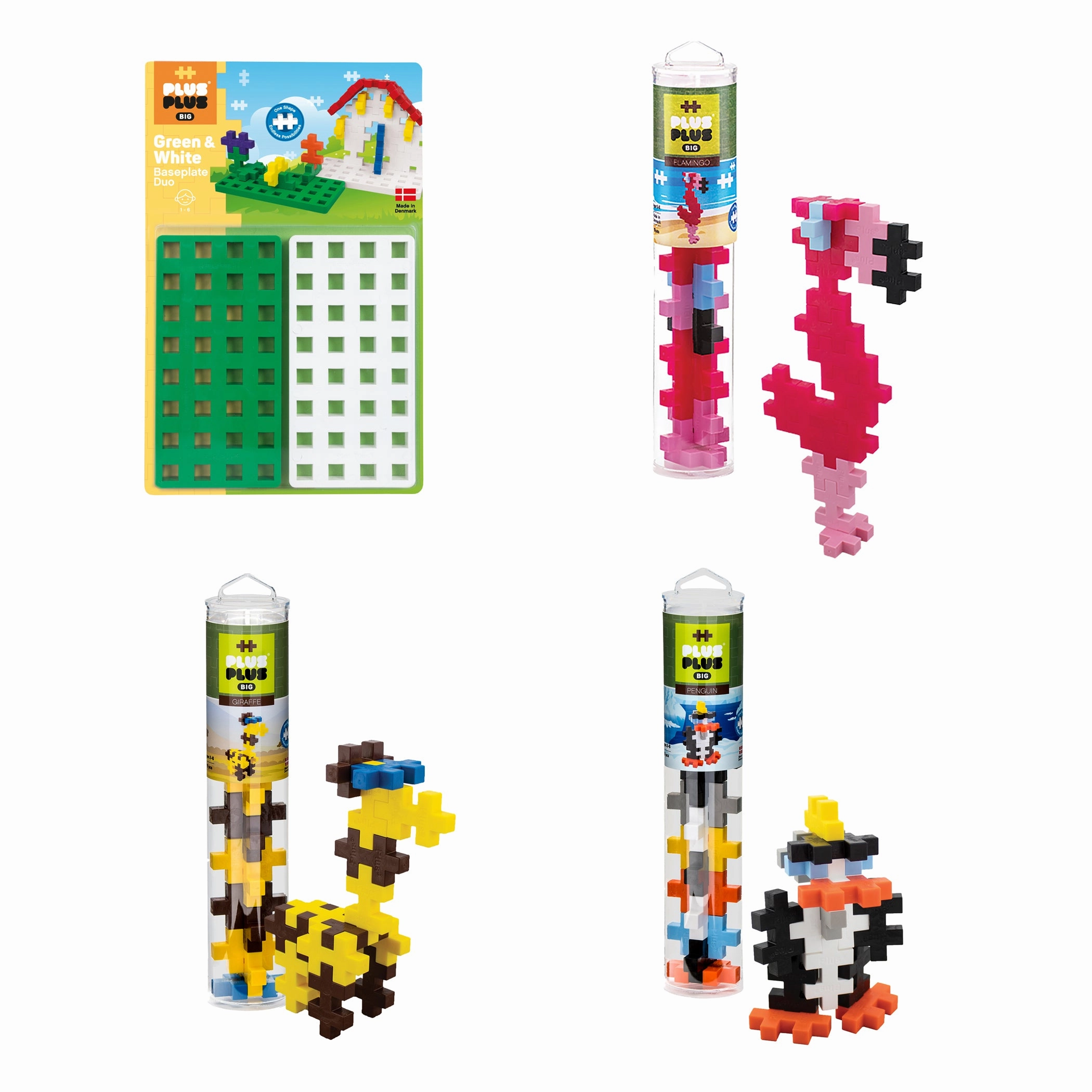 Plus-Plus BIG Zoo Tubes & Baseplate Bundle - Creative Building Set