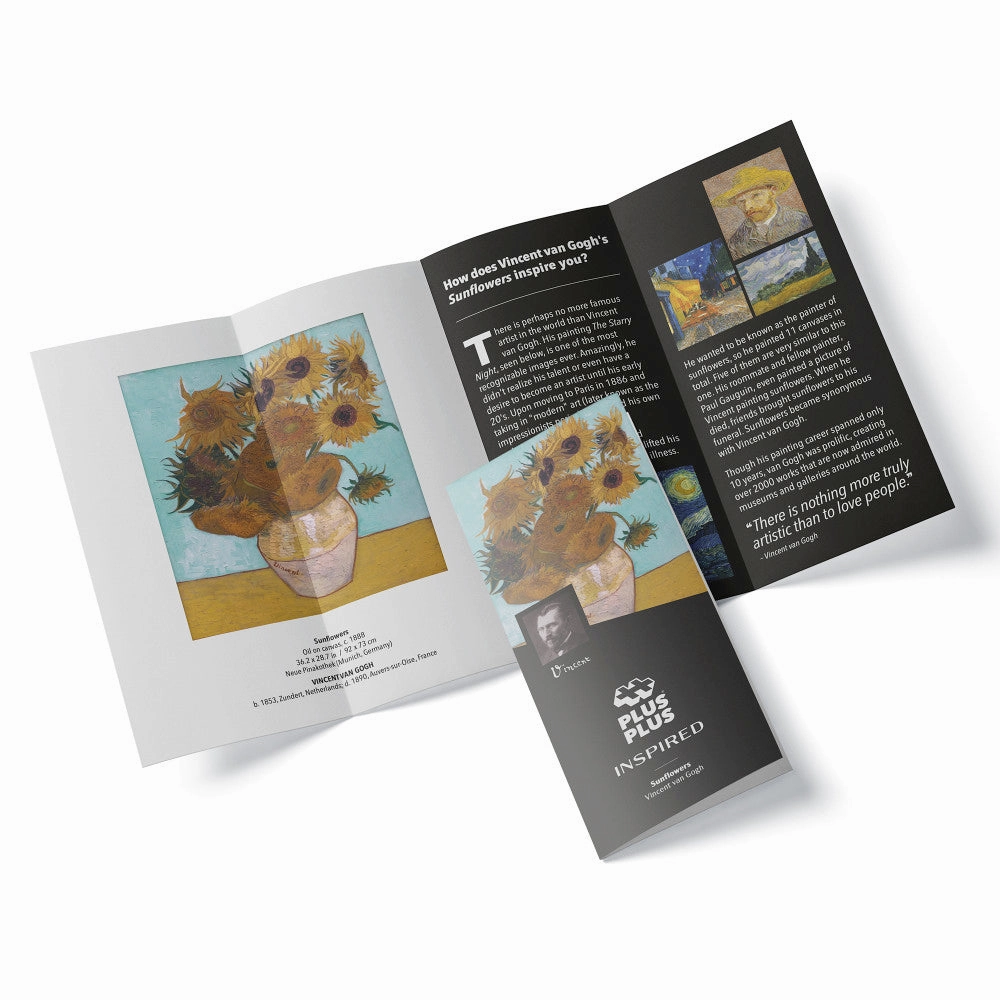 Plus-Plus Inspired Van Gogh Sunflowers Building Set - 350 Pieces