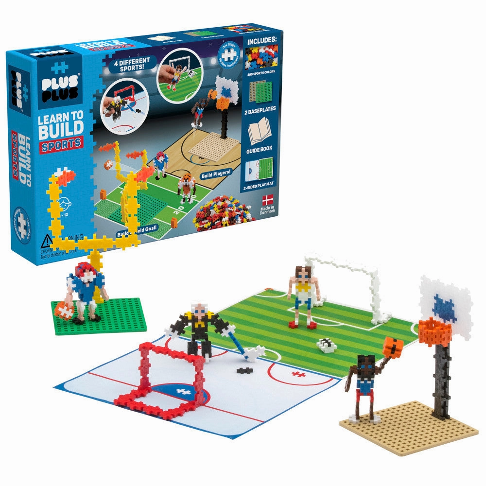 Plus-Plus Learn to Build Sports Set - 380 Pieces for Kids Ages 5 