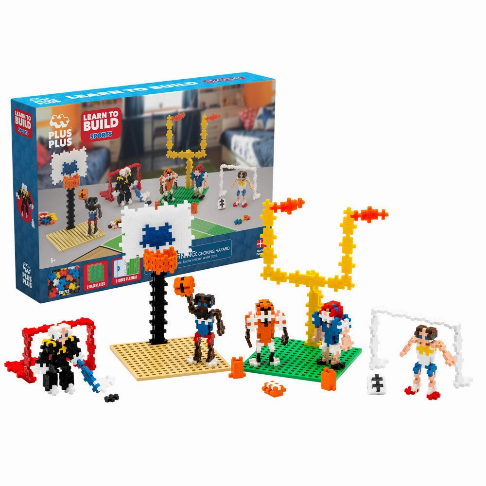 Plus-Plus Learn to Build Sports Set - 380 Pieces for Kids Ages 5 