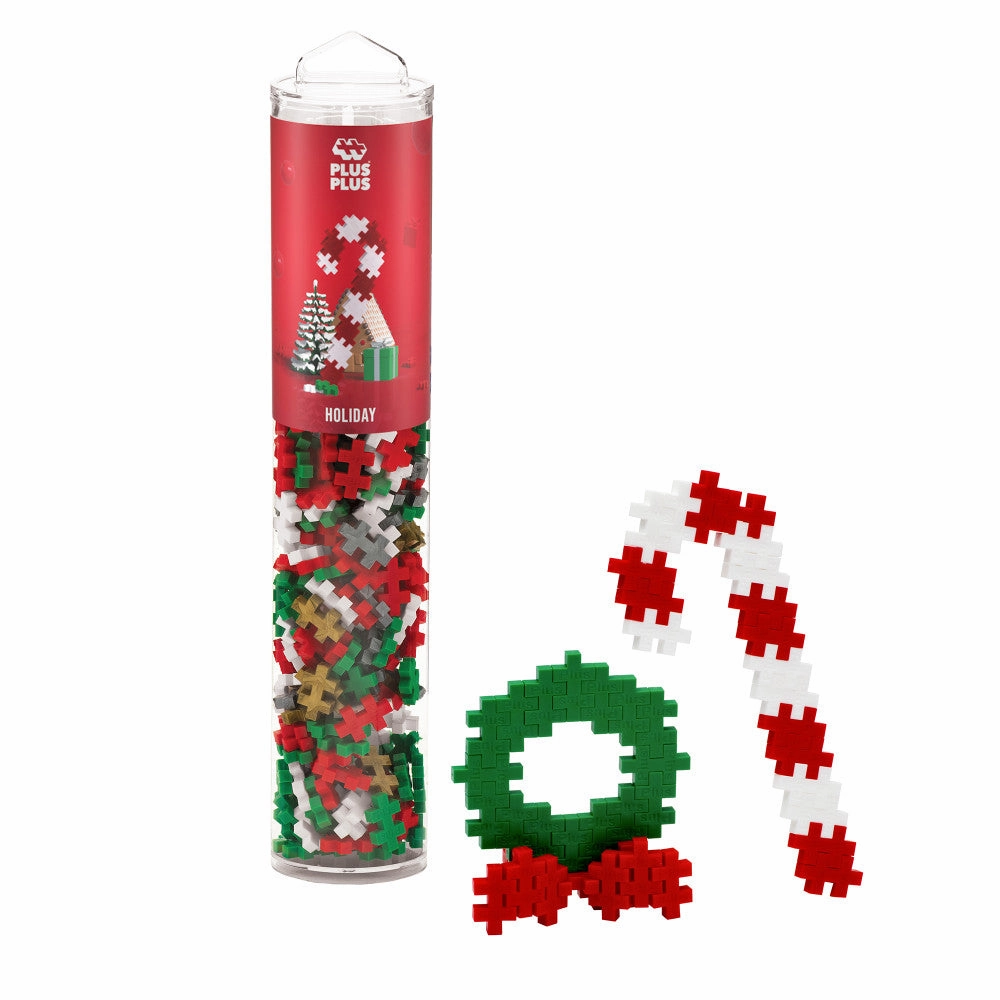 Plus-Plus Open Play Tube - Festive 240-Piece Building Set, Ages 5 