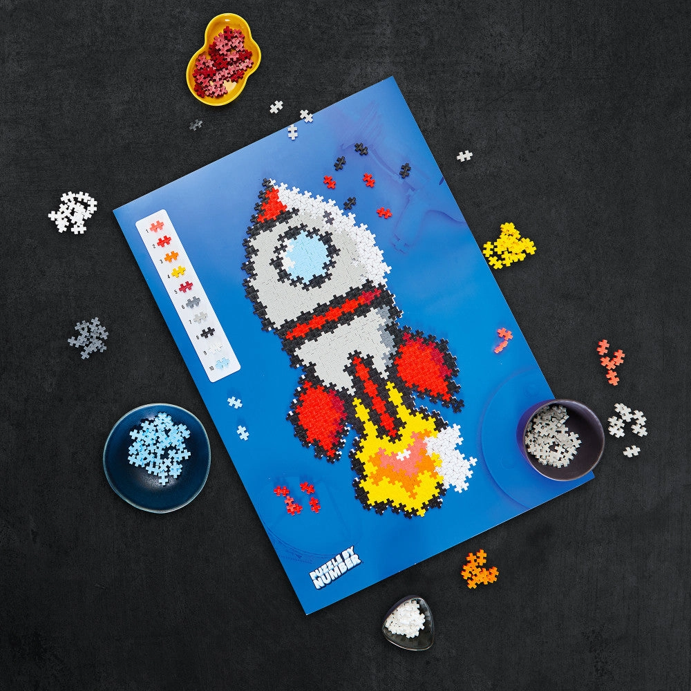 Plus-Plus Puzzle by Number Rocket - 500 Piece Creative Set for Kids Ages 5 