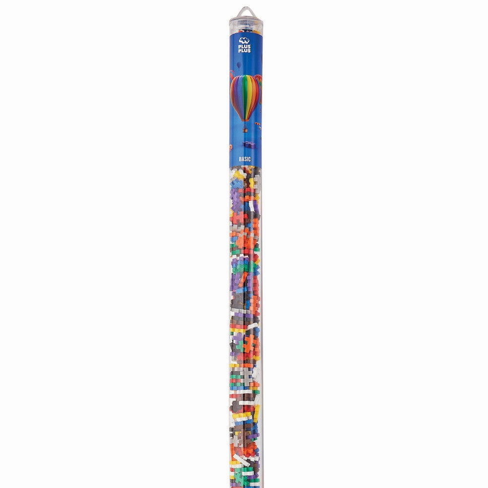Plus-Plus Super Tube - 500 Piece Basic Color Mix - Creative Building Toy for Kids
