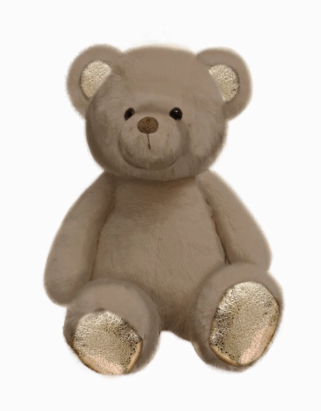 Plush Russ Crackle Bears 14 Inch Light Grey