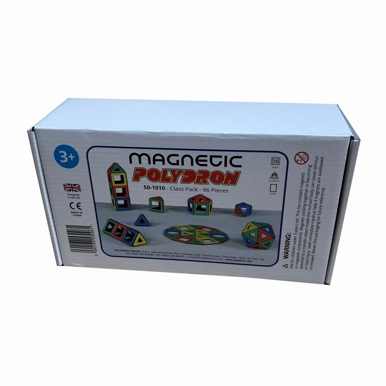 Polydron Magnetic Polydron Class Set, 96 Pieces - Educational Building Toy