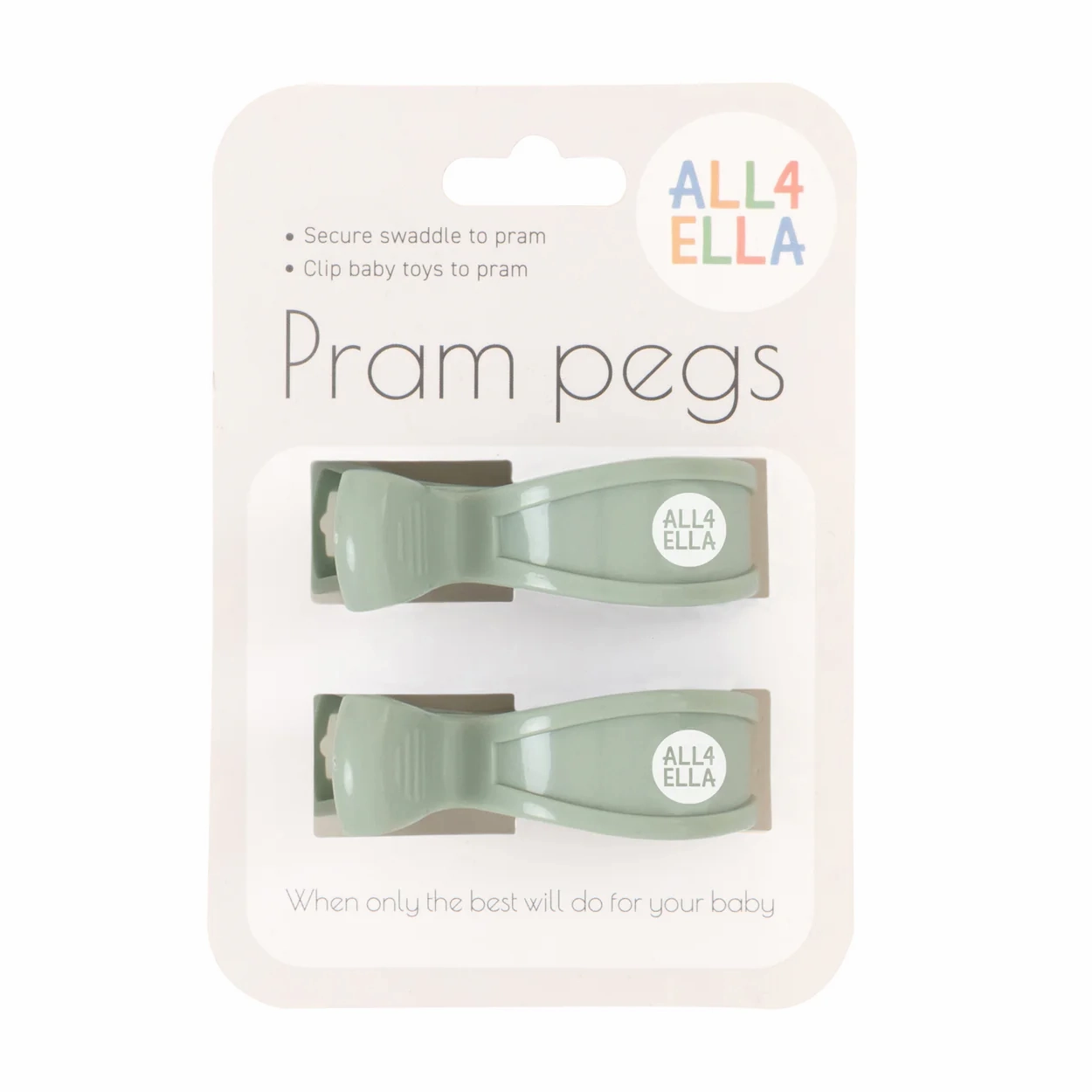 Pram Pegs 2 Pack - Sage