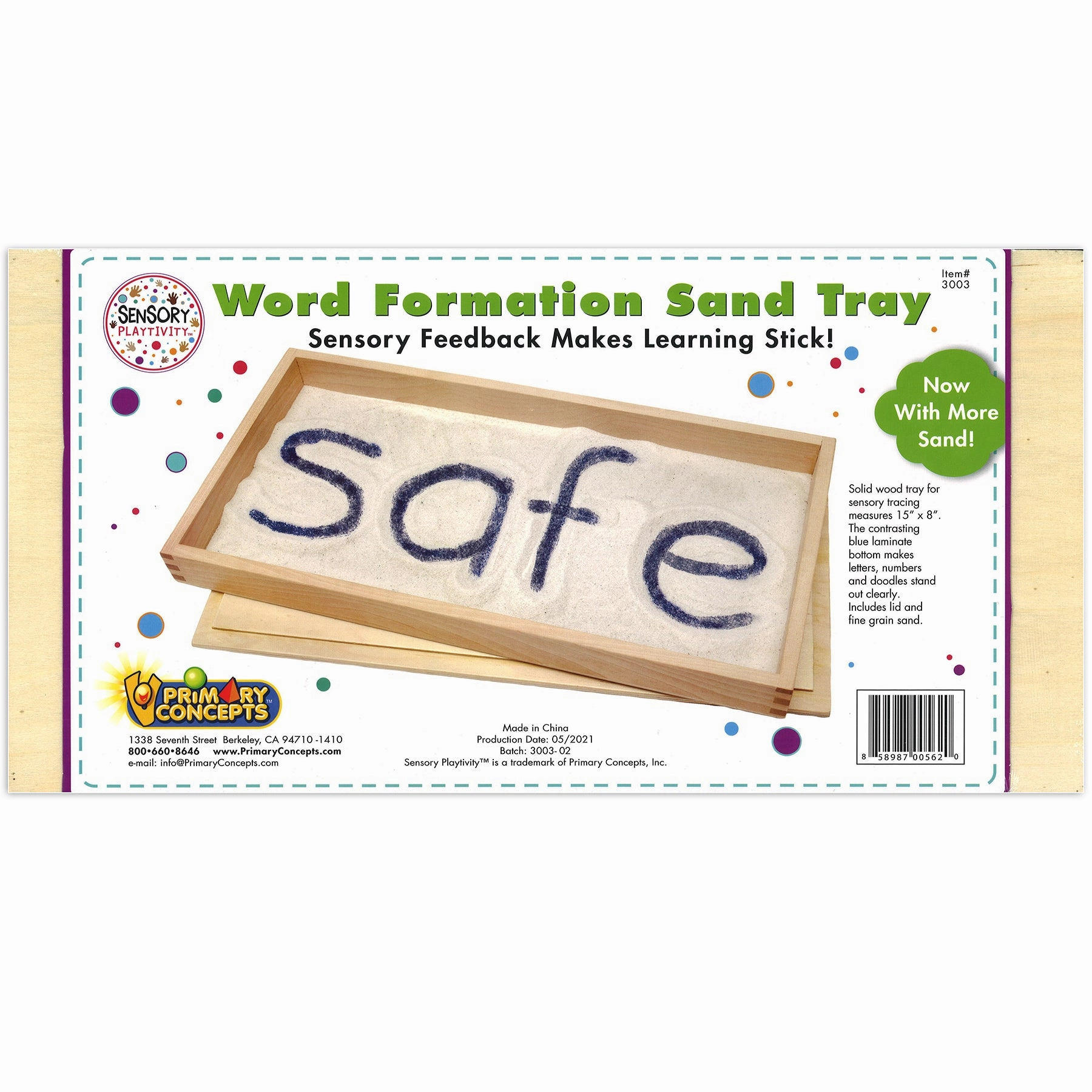 Primary Concepts Word Formation Sand Tray - Sensory Learning Tool - 15" x 8"