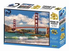 Prime 3D Super 3D 500 Piece 3D Puzzle Discovery Golden Gate Bridge San Francisco