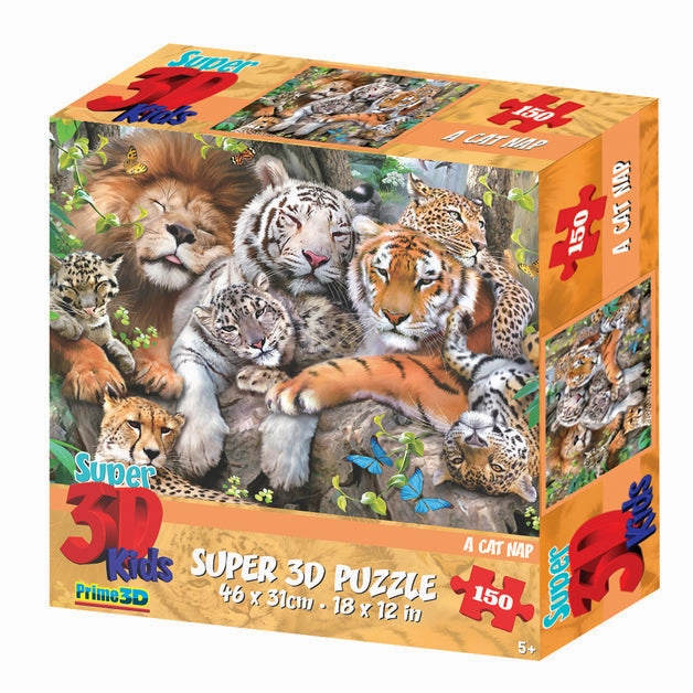 Prime 3D Super 3D Kids 150 Piece Puzzle A Cat Nap
