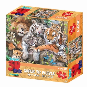 Prime 3D Super 3D Kids 150 Piece Puzzle A Cat Nap