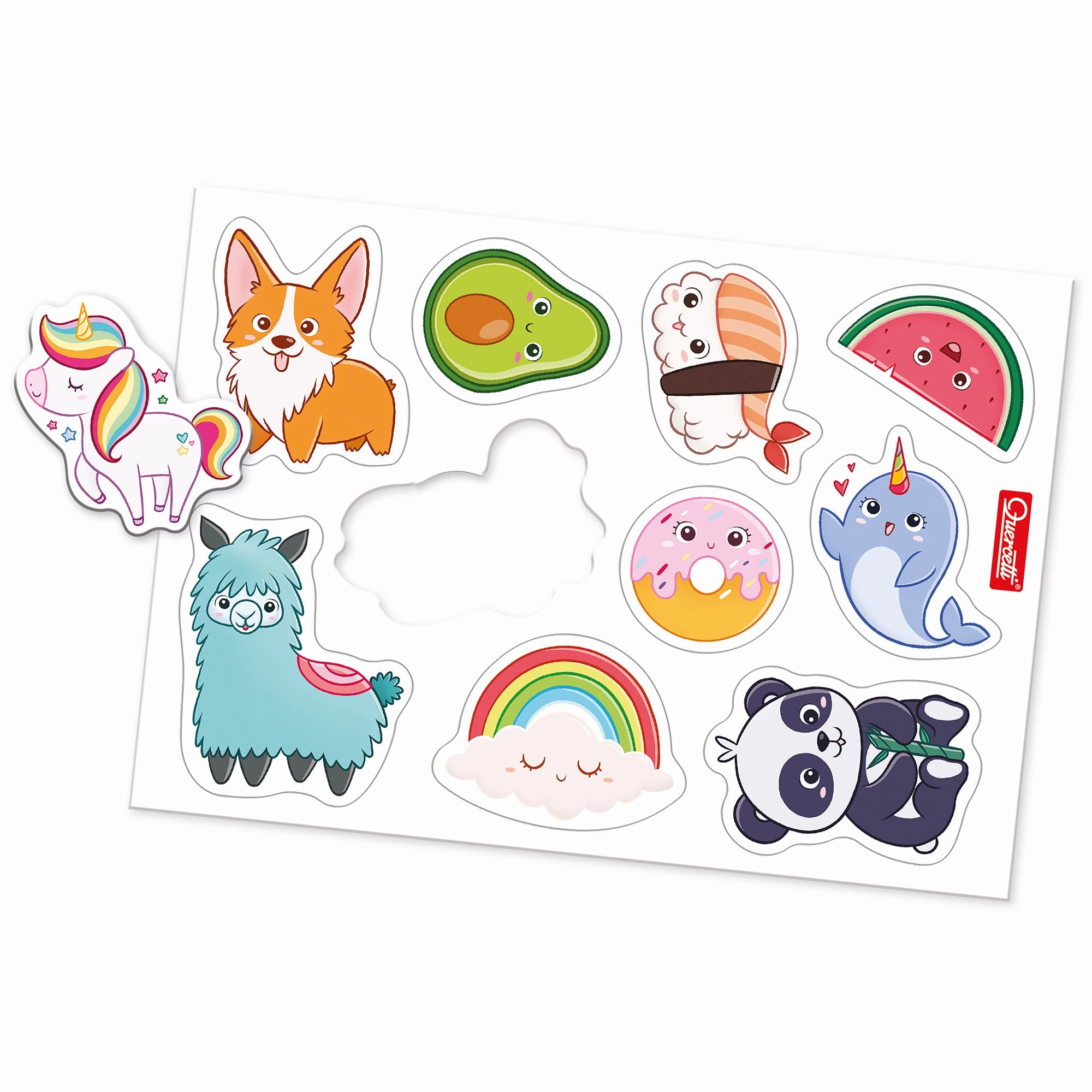 Quercetti Magnetic Discovery Board - Double-Sided Learning Tablet with Letters and Animal Magnets