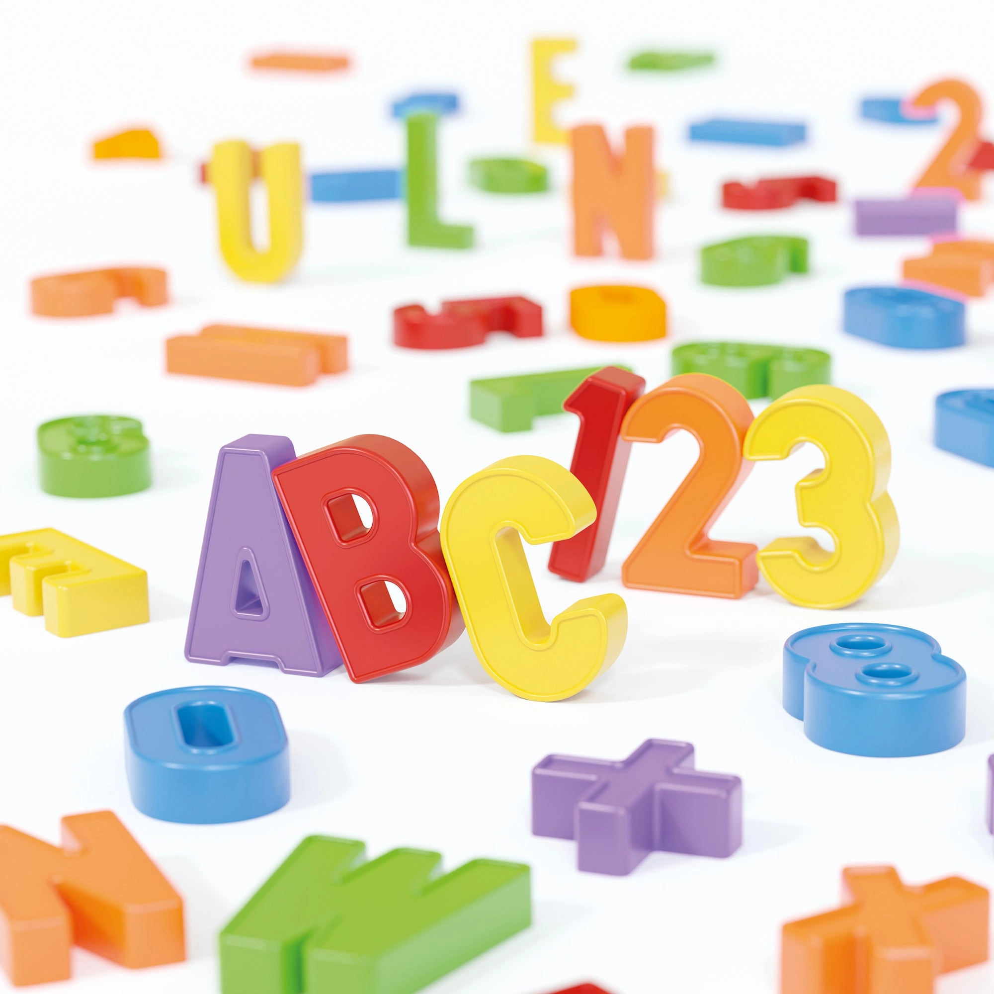 Quercetti Play Montessori ABC & 123 Magnets - Alphabet and Number Learning Set for Kids 4 