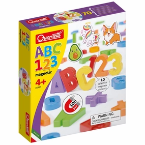Quercetti Play Montessori ABC & 123 Magnets - Alphabet and Number Learning Set for Kids 4 