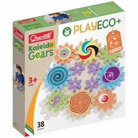 Quercetti PlayEco  Kaleido Gears - 38pc Colorful STEM Gear Playset