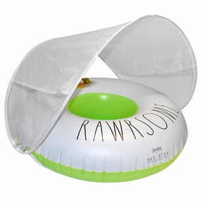 Rae Dunn Rawrsome Toddler Pool Float with Canopy, 27-inch Inflatable Water Ring
