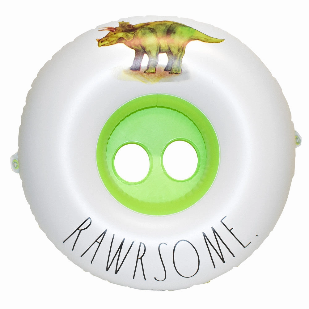 Rae Dunn Rawrsome Toddler Pool Float with Canopy, 27-inch Inflatable Water Ring