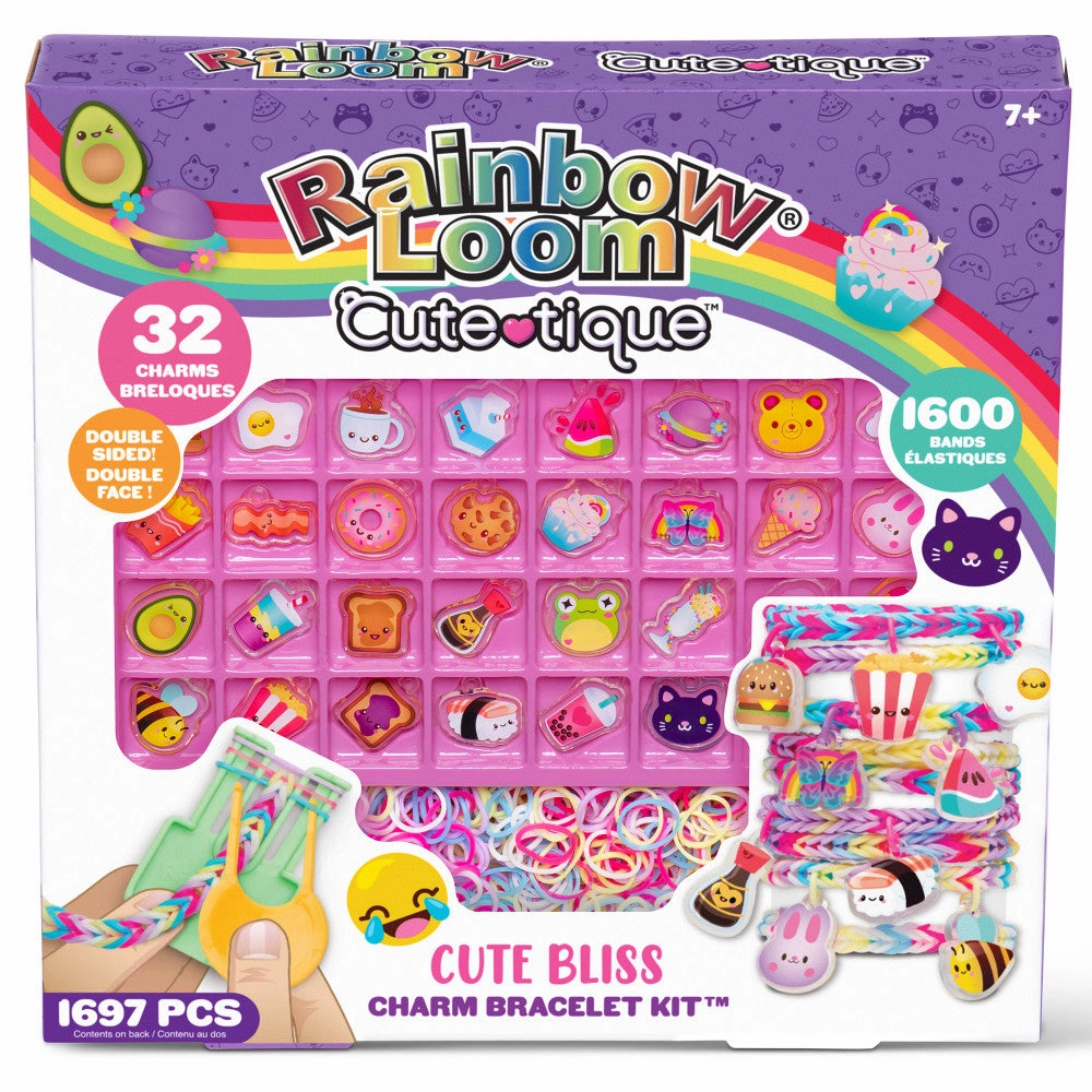 Rainbow Loom Cute-Tique Cute Bliss Charm Bracelet Kit - Creative DIY Jewelry Making Set for Kids 7 