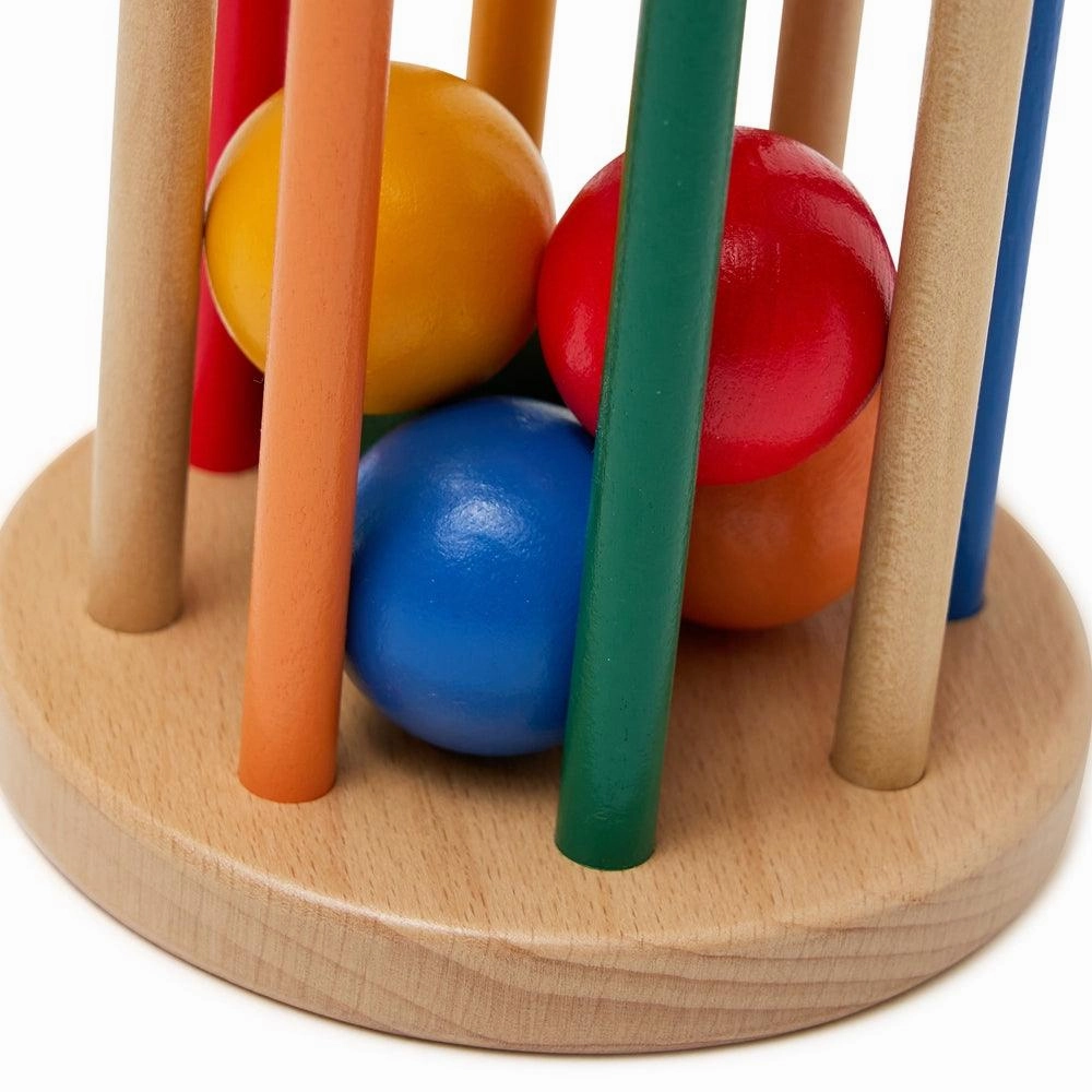 Rainbow Rolling Drum with Caged Coloured Balls