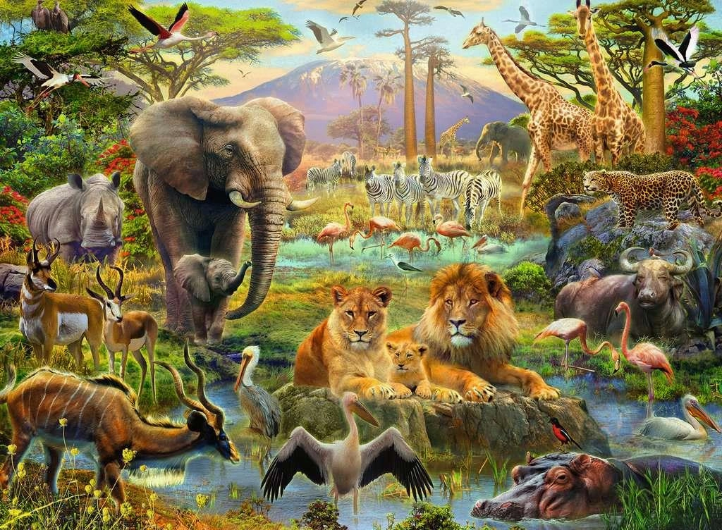 Ravensburger Animals of the Savanna 200 XXL Piece Jigsaw for Ages 8 