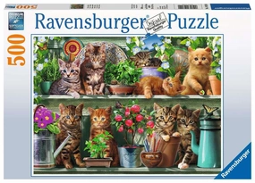 Ravensburger Cats on the Shelf 500 Piece Jigsaw for Ages 10 and Up