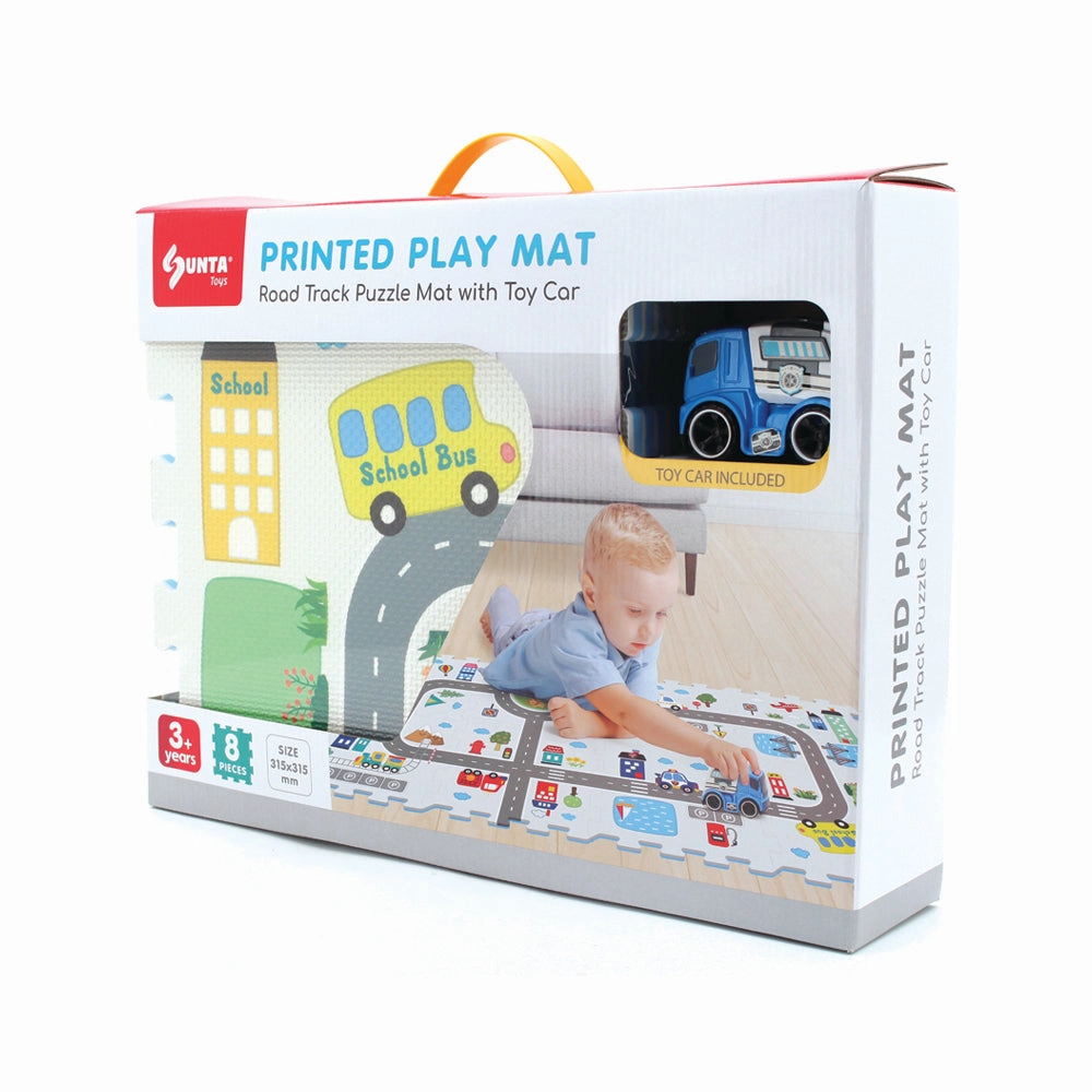 Road Track Puzzle Play Floor Mat With Toy Car
