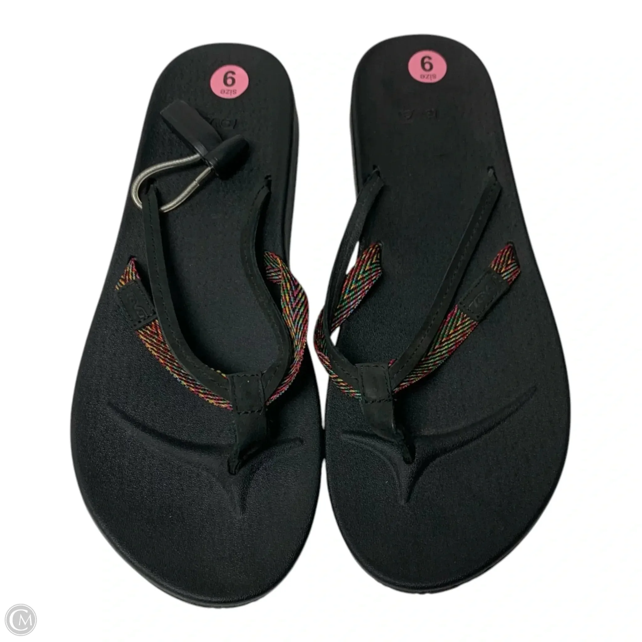 Sandals Flip Flops By Teva In Black, Size: 9
