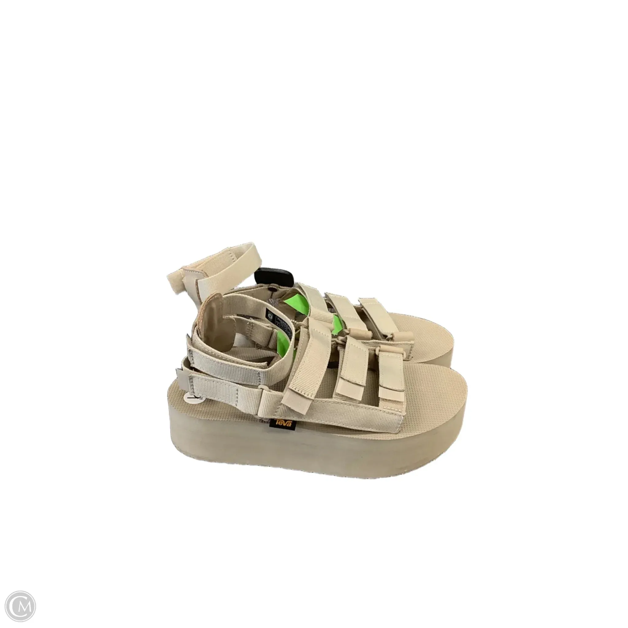 Sandals Heels Platform By Teva In Taupe, Size: 9
