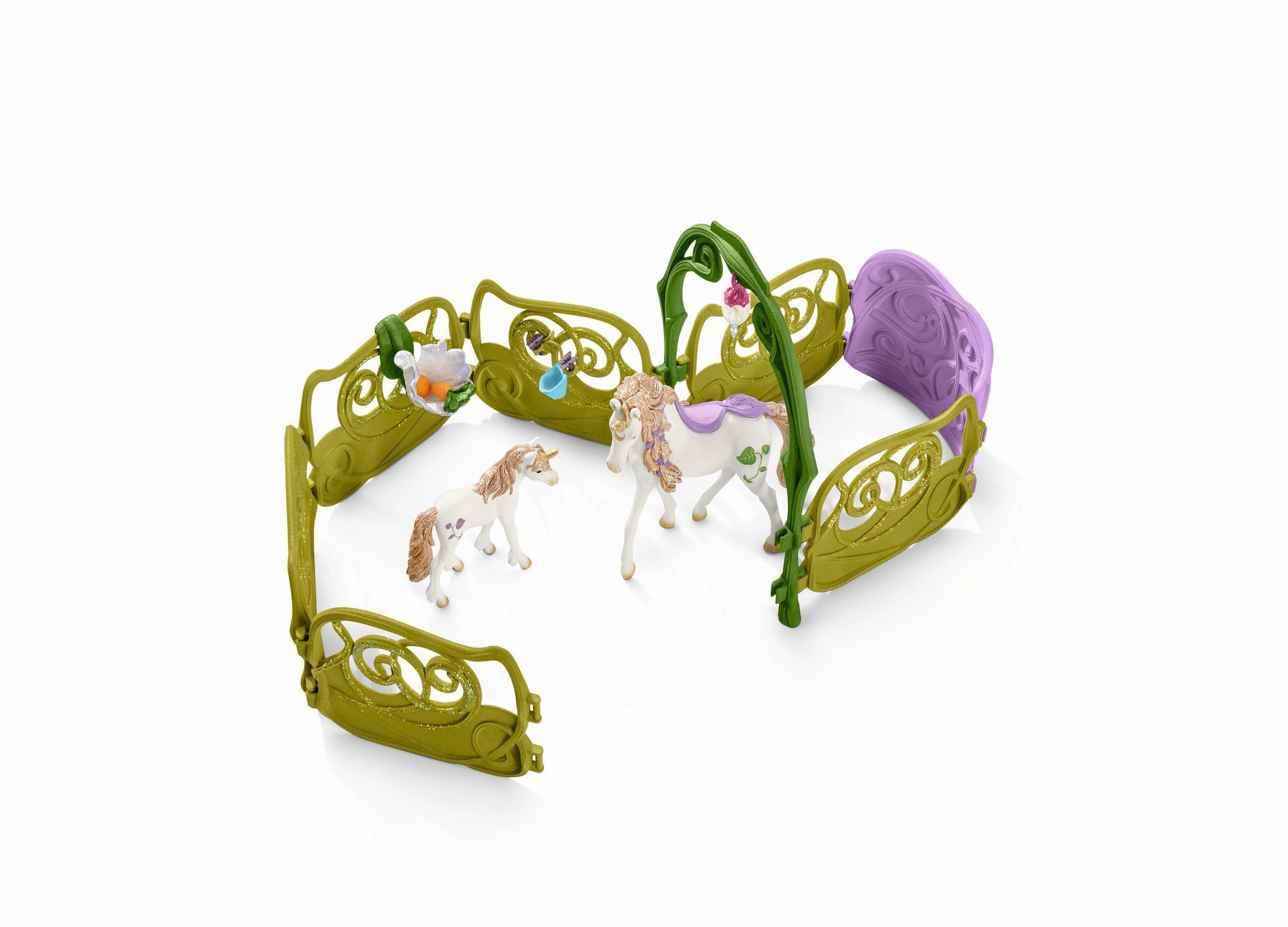 Schleich Bayala Glittering Flower House Playset with Unicorns and Stable