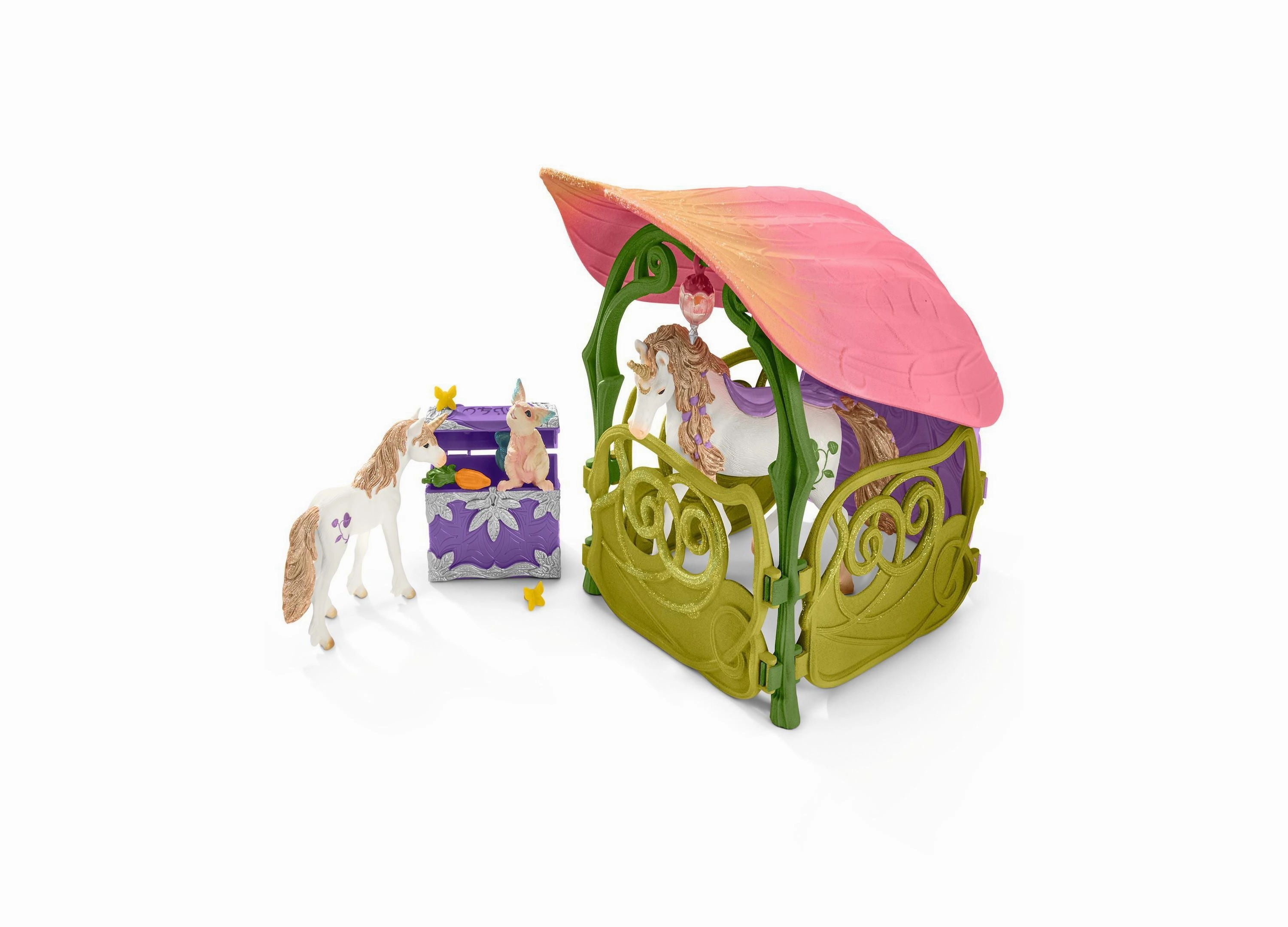Schleich Bayala Glittering Flower House Playset with Unicorns and Stable