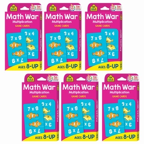 School Zone Math War Multiplication Game Cards - Underwater Adventure - 6 Sets