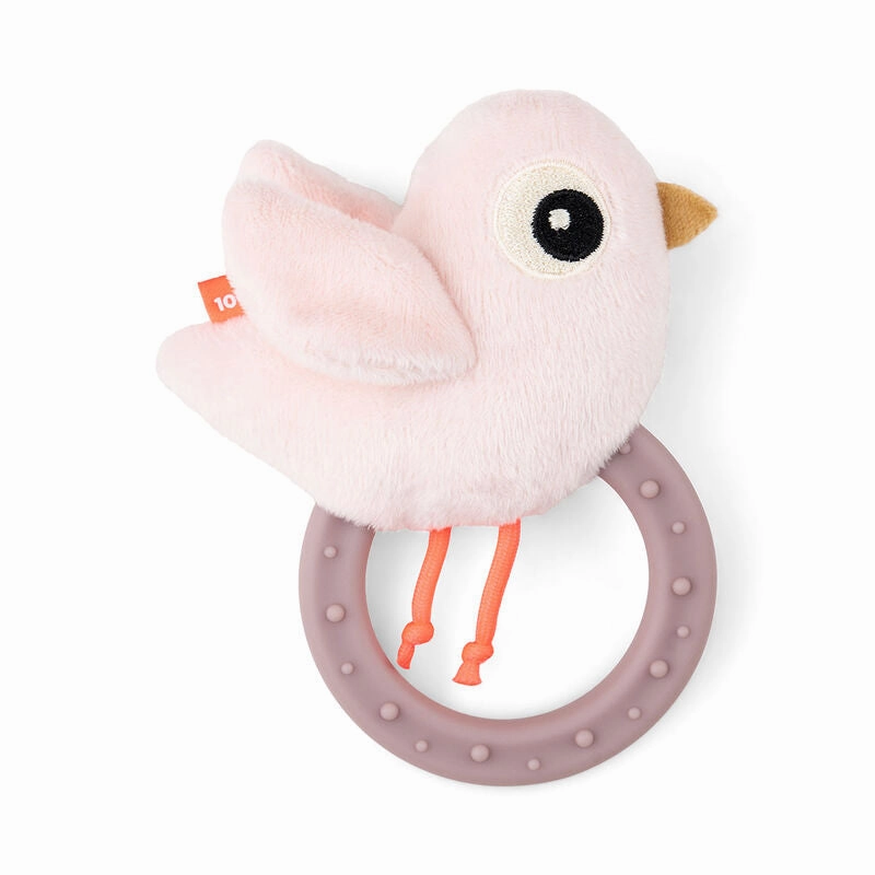 Sensory Rattle W/Teether Birdee Powder