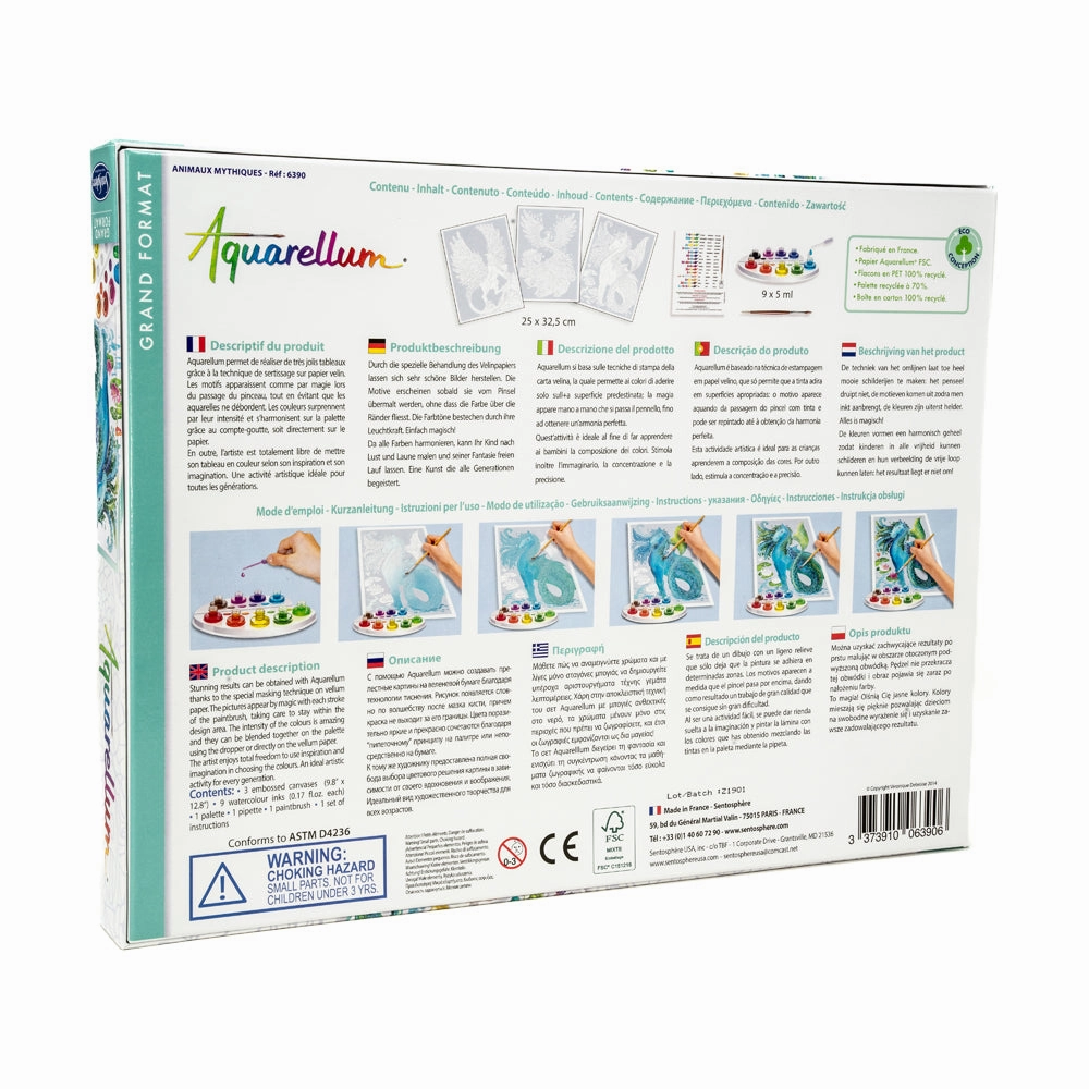 SentoSphere Aquarellum Mythical Animals Watercolor Art Kit