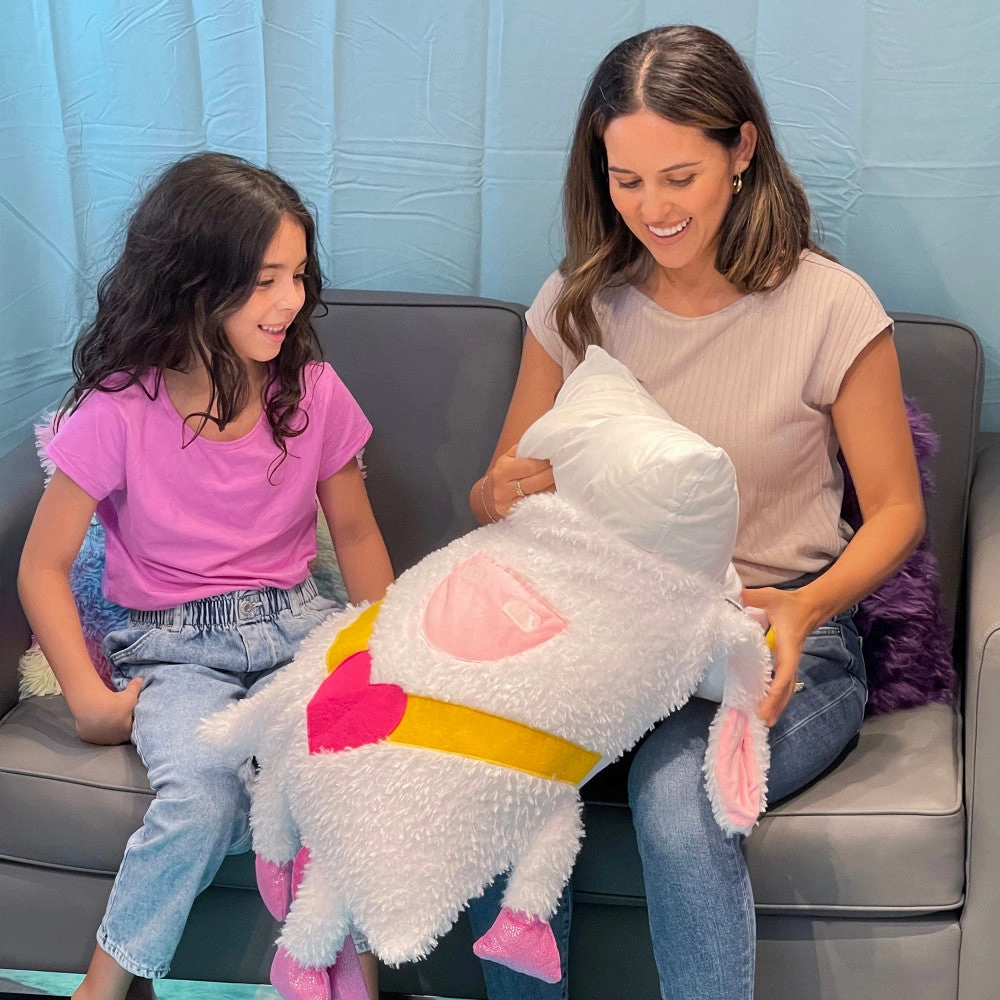 Shamzees Unicorn Magic Plush Pillow Cover - White & Purple