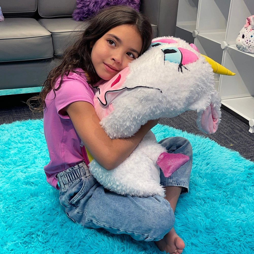 Shamzees Unicorn Magic Plush Pillow Cover - White & Purple